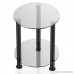 Fitueyes Grey Glass End Table Accent Side Table Coffee Table DT203801GT - B01M74EDAQ