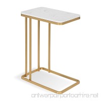 Kate and Laurel 213078 Credele Marble Sofa Side C-Table Metal Base  Gold - B07D7DDNZF