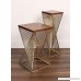 Kate and Laurel Elita Walnut Wood and Metal Pedestal End Table - B01L80KUY6