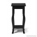 Kate and Laurel Lillian Wood Pedestal End Table Curved Legs with Shelf Black - B01H41VI3A
