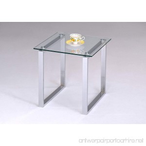 Kings Brand Chrome Finish With Glass Top End Table - B005BF1QWK