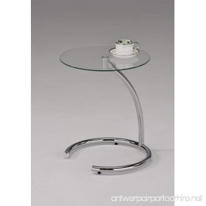 Kings Brand Chrome With Glass Modern Accent Side End Table - B00ZDVY5ZM