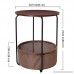 Lifewit Round Large Side Table End Table Nightstand with Storage Basket Modern Collection Espresso - B076FYQ3FH