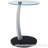 Monarch Specialties Bentwood Accent Table with Tempered Glass  Black/Silver - B008VQ2XFA