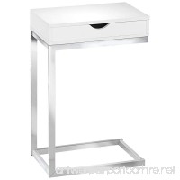 Monarch Specialties I 3031 Accent Table with a drawer Chrome Metal Glossy White - B00QUE7IHS