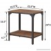 O&K Furniture 24” Height Square End/Side Table/Night Stand with Storage Shelf Brown(1-Pcs) - B076SC9LGX