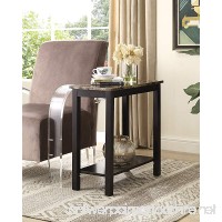 Roundhill Furniture Lediyana Faux Marble Top Side Table in Espresso Finish - B00ZG01PHQ