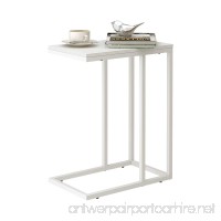 Snack Side End Table Fits Sofa Couch and Bed for Living Room and Office(White) - B07D6NNTCN