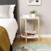 SONGMICS 2-Tier Side Table Scandinavian End Table with Removable Trays Round Coffee Table with Solid Pine Legs Nature White ULET08WN - B078WPF4LH