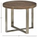 Stone & Beam Culver Reclaimed Wood Side Table 23.6 D Natural and Steel - B075Z8FV7N