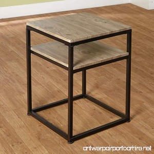 Target Marketing Systems Piazza Collection Modern Reclaimed Sleek End Table With Open Shelf Wood/Metal - B072MGBTBM