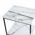 Tilly Lin Faux Marble Side Table Water Resistant Accent End Table with Lower Shelf for Living Room Bed Room - B07B8JXY7T