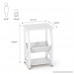 Tribesigns Modern Chairside End Table Nightstand with Storage Shelves for Bedroom Living Room Entryway Sturdy Metal Frame (White) - B07BS1JRTT