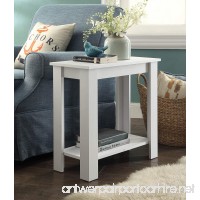 White Finish 2-tier Chair Side End Table with Shelf - B01LYSG7JF