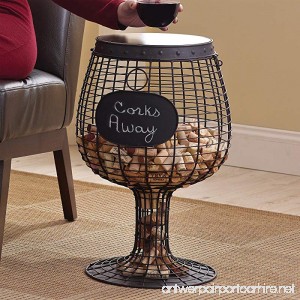 Wine Enthusiast Wine Glass Cork Catcher Accent Table - Holds 500 Corks - B01DUFHZH2