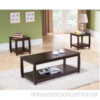 3 Pc. Kings Brand Cherry Finish Wood Coffee Table & 2 End Tables Occasional Set - B00YHE7VSO