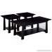 3-Piece Kings Brand Casual Coffee Table & 2 End Tables Occasional Set Black Finish Wood - B01K0AZD74
