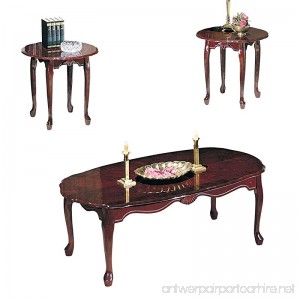 ACME 02402 Essex Coffee/End Table Set 3-Piece Cherry Finish - B000A3CDXY