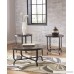 Ashley Furniture Signature Design - Ferlin Circular Occasional Table Set - Contains Cocktail Table & 2 End Tables - Contemporary - Dark Brown - B00APT2C3O