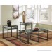 Ashley Furniture Signature Design - Laney Glass Top Occasional Table Set - Contains Cocktail Table & 2 End Tables - Contemporary - Black Finish - B002O8COSM