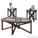 Ashley Furniture Signature Design - Sleffine Occasional Table Set - Tempered and Beveled Glass Tops - Set of 3 - Dark Brown - B00KALSLW8