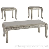 Ashley Furniture Signature Design - Verickam Traditional 3-Piece Table Set - Includes Cocktail Table & Two End Tables - Silver Finish - B079J2DQD4