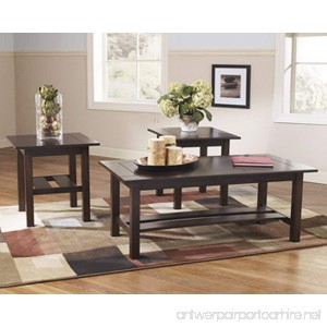 Ashley Furniture T309-13 Occasional Table Set Lewis Medium Brown - Set Of 3 - B00P10C6KQ