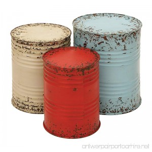 Deco 79 Metal Drum Table Accent Collection 20 by 18 by 16-Inch Multi-Color Set of 3 - B007YS5H90