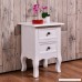 Giantex White Curved Legs Accent Side End Table Nigh stand Furniture Bedroom W/2 Drawers (1 White W/2 Drawers) - B06Y6N6SMT