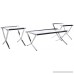 Kings Brand Furniture Glass Top Coffee Table & 2 End Tables Occasional Set Chrome/Black - B00BHLE6IS