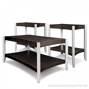 Leick Aluminum Condo/Apartment Coffee Table & Two End Tables (3 Pack) Smoky Onyx & Faux - B01CKM4QSW