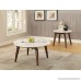 Major-Q 9082890 Round White Marble Top Walnut Finish Living Room Coffee Table - B07BN4KMWN