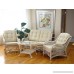 Malibu Rattan Wicker Living Room Set 3 Pieces White Wash Coffee Table 2 Lounge Chairs w/cream cushions - B01C4M0C68