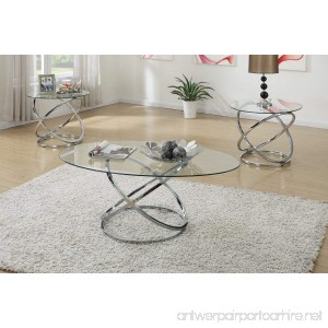 Poundex F3087 Occasional Table Set with Spinning Circles Base Design - B00XR5OKPQ