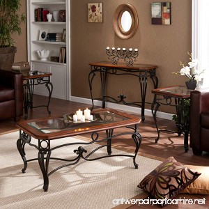 Southern Enterprises Prentice Living Room Table Set of 4 Black with Dark Cherry Finish - B008QSJ4PU