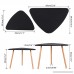 Utheing Nesting Tables Set of 2 Wooden Waterproof Small Coffee End Tables Triangle Shape Black - B07DNXCCXT