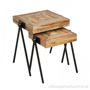 Cape Craftsmen Square Teak Nested Side Tables Set of 2 - B06XYFBXVG