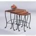 Coaster Nesting Tables Black Iron Base Frame with Rustic Oak Wood 3-Piece Set - B0002KNQSG