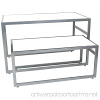Displays2go 2-Piece Rectangular Nesting Table Set with Modern Style and Steel Frame with MDF Counter  White - B00IA4O6AS
