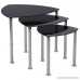 Flash Furniture Pacific Heights Black Glass Nesting Tables with Stainless Steel Legs - B079JBSTGT
