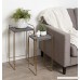 Kate and Laurel Strole 2-Set Modern Metal/Wood Nesting Tables Concrete Gray top with Matte Gold Geometric Base - B07CTW8YJL