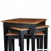 Leick Stacking Table Set Black and Medium Oak - B003UE449G