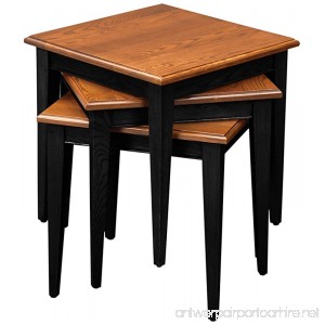 Leick Stacking Table Set Black and Medium Oak - B003UE449G
