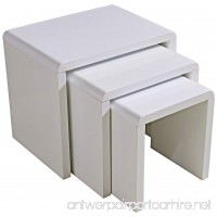 LSCING Collection Stackable Glossy Finish 3-Piece End Table Side Nesting Table White - B01LPI5816