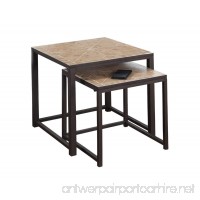 Monarch Specialties Terracotta Tile Top/Hammered Brown 2-Piece Nesting Tables - B00QUE9MOK
