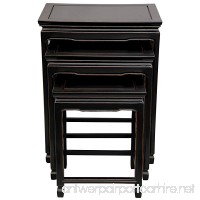 Oriental Furniture Rosewood Nesting Tables - Antique Black - B004VYZAII