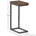 Stone & Beam Larson Industrial Wood & Metal L-Shaped End Table 16 W Walnut - B075ZBW1S4