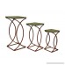 Zeckos Wood & Metal Nesting Tables Set Of 3 Rustic Curved Leg Wood Top Nesting Tables 13 X 27.5 X 13 Inches Red - B01HN64MK2