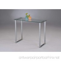 Chrome Finish Tempered Glass Sofa Console Shelf Table - B00J7GYH98