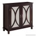King Brand Marietta Espresso Wood Entryway Console Sofa Table Mirrored Doors - B01N9B2Y5I